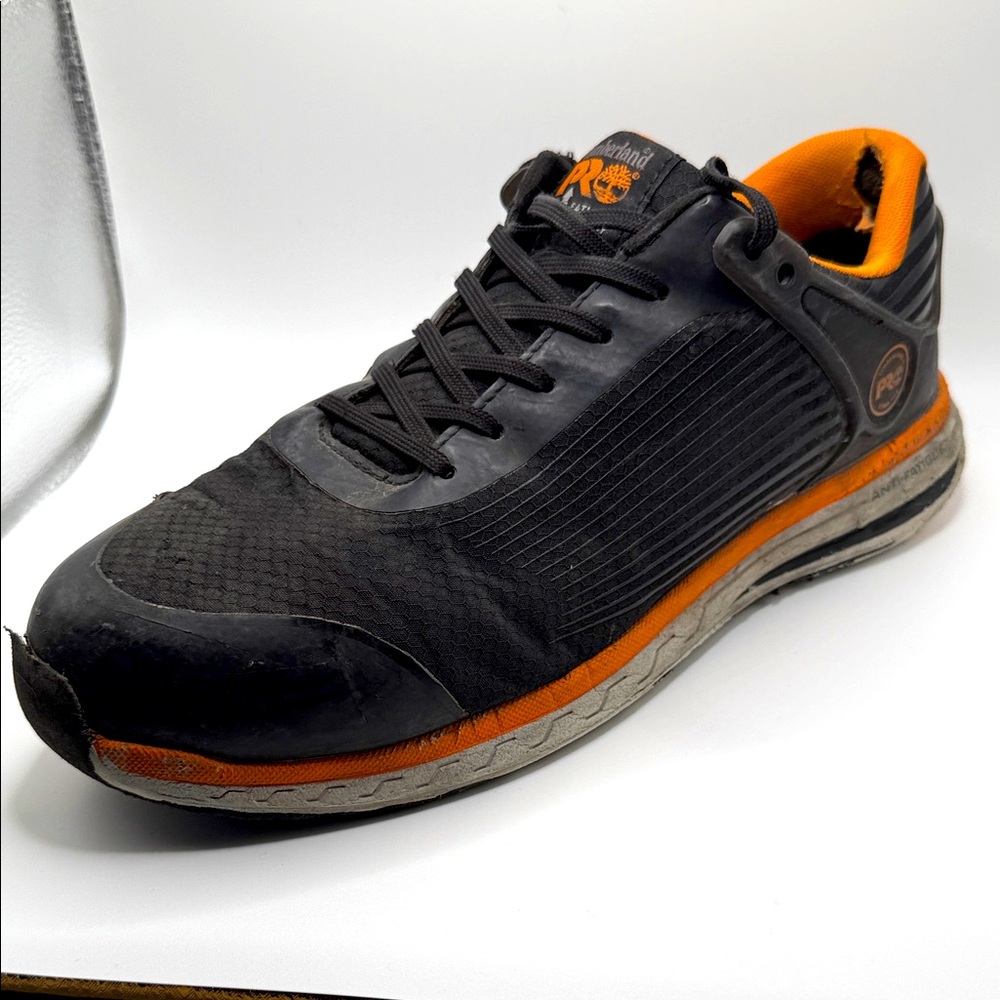 Timberland PRO Men's Black and Orange Steel Toe Work Shoes